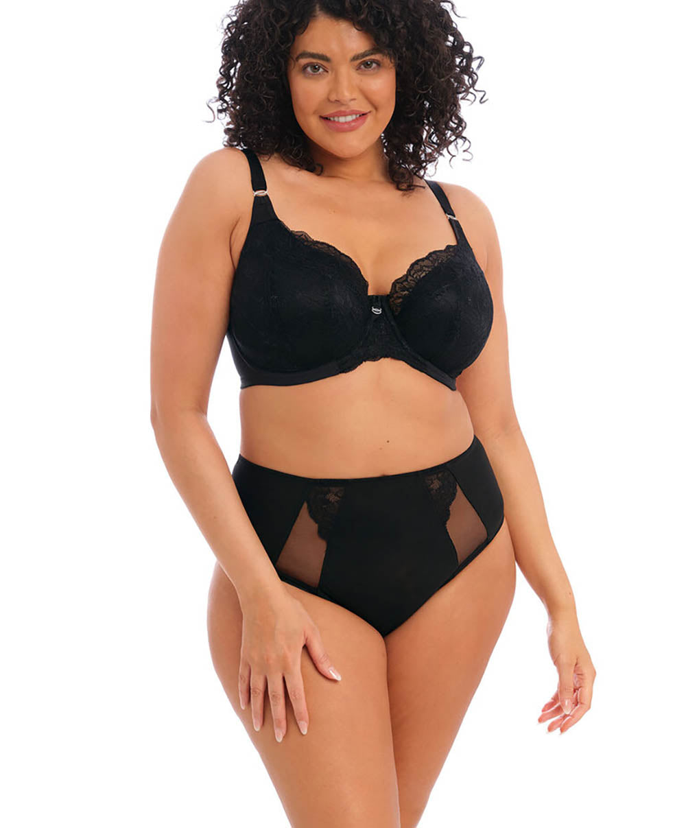 Soutien-gorge grande taille armature paddé plongeant Elomi Brianna Black EL8081-BLK