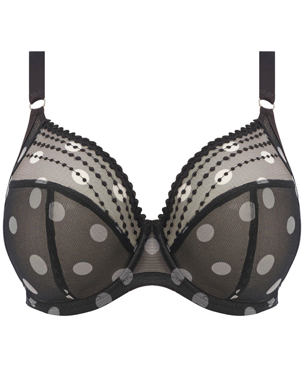 Soutien-gorge grande taille armature plongeant Elomi Matilda Black dot EL8900-BDT
