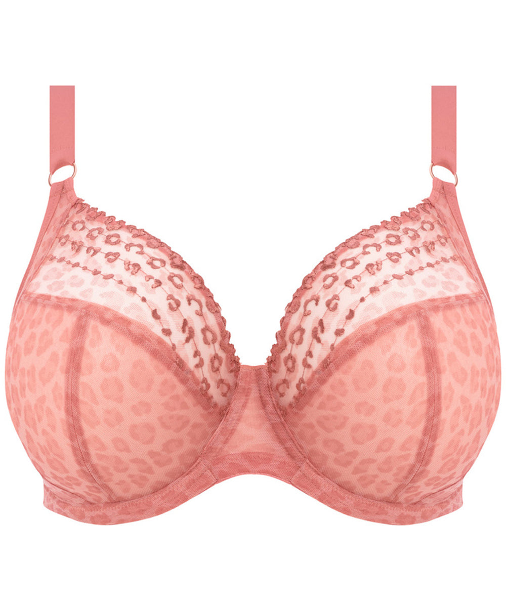 Soutien-gorge grande taille armature plongeant Elomi Matilda rose léopard EL8900-ROO