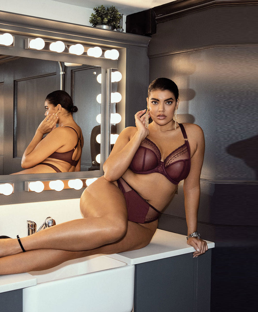 Soutien-gorge grande taille armature plongeant Elomi Matilda wine diamond EL8900-WID