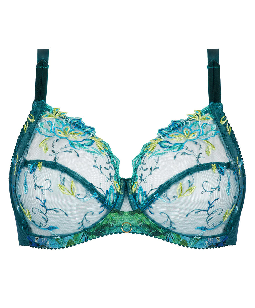 Soutien-gorge grande taille armature couvrant Lise Charmel Grâce Aquatique floral aqua BCH6193-FA