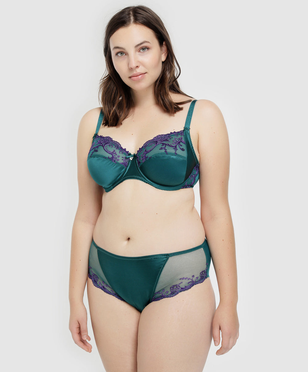 Soutien-gorge grande taille armature en soie Lise Charmel Splendeur soie turquoise ACC6180-ST