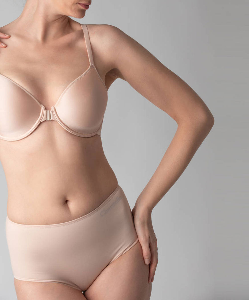 Soutien-gorge moulé fermeture devant Chantelle Prime Beige doré C12B70-01N