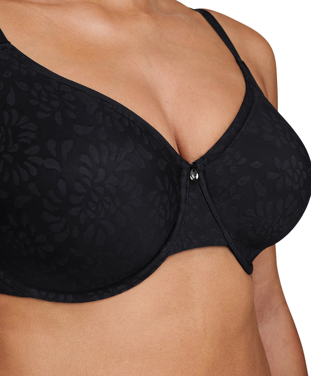 Soutien-gorge moulé très enveloppant grande taille Chantelle Comfort Chic noir C18J20-011