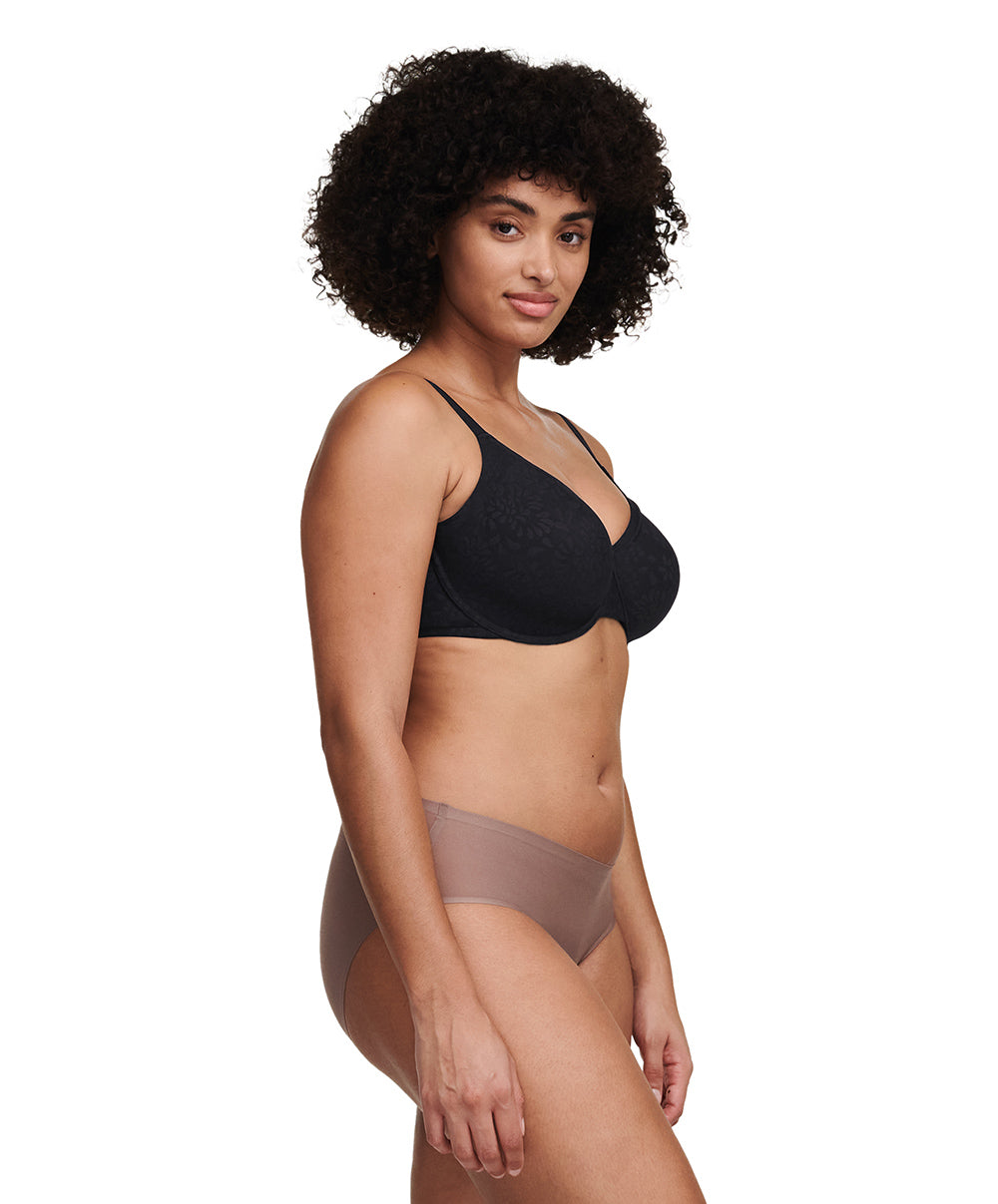 Soutien-gorge moulé très enveloppant grande taille Chantelle Comfort Chic noir C18J20-011