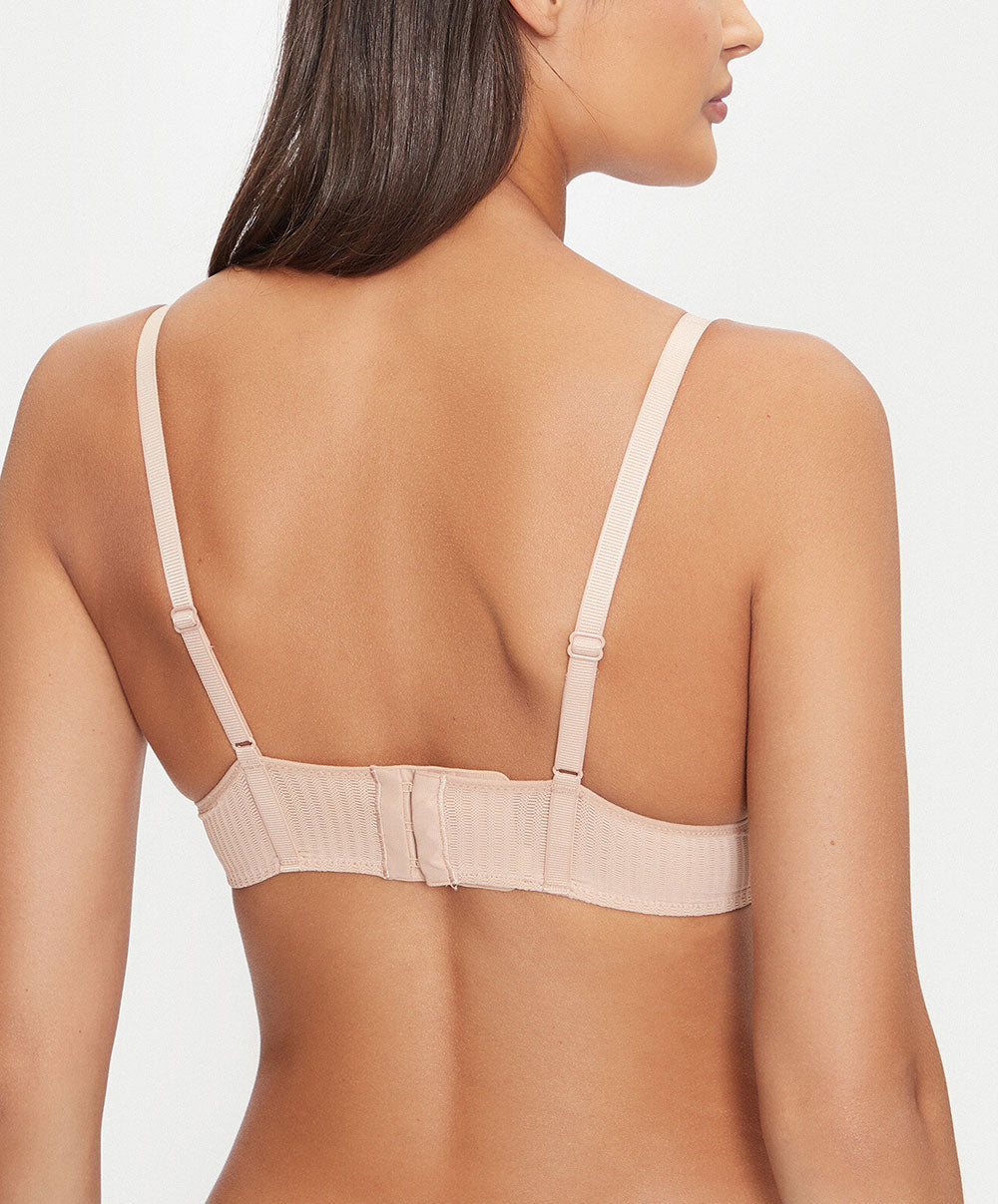 Soutien-gorge push-up plongeant Chantelle Spice clay nude noir C22BNR-0JK