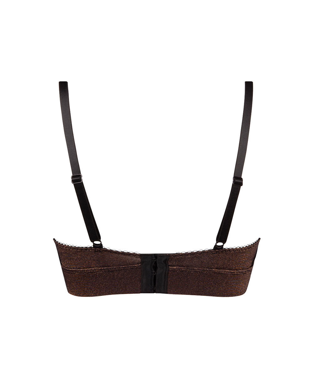 Soutien-gorge brassière sans armature bralette Antigel de Lise Charmel Disco Dentelle cuivre ECH6646-CD