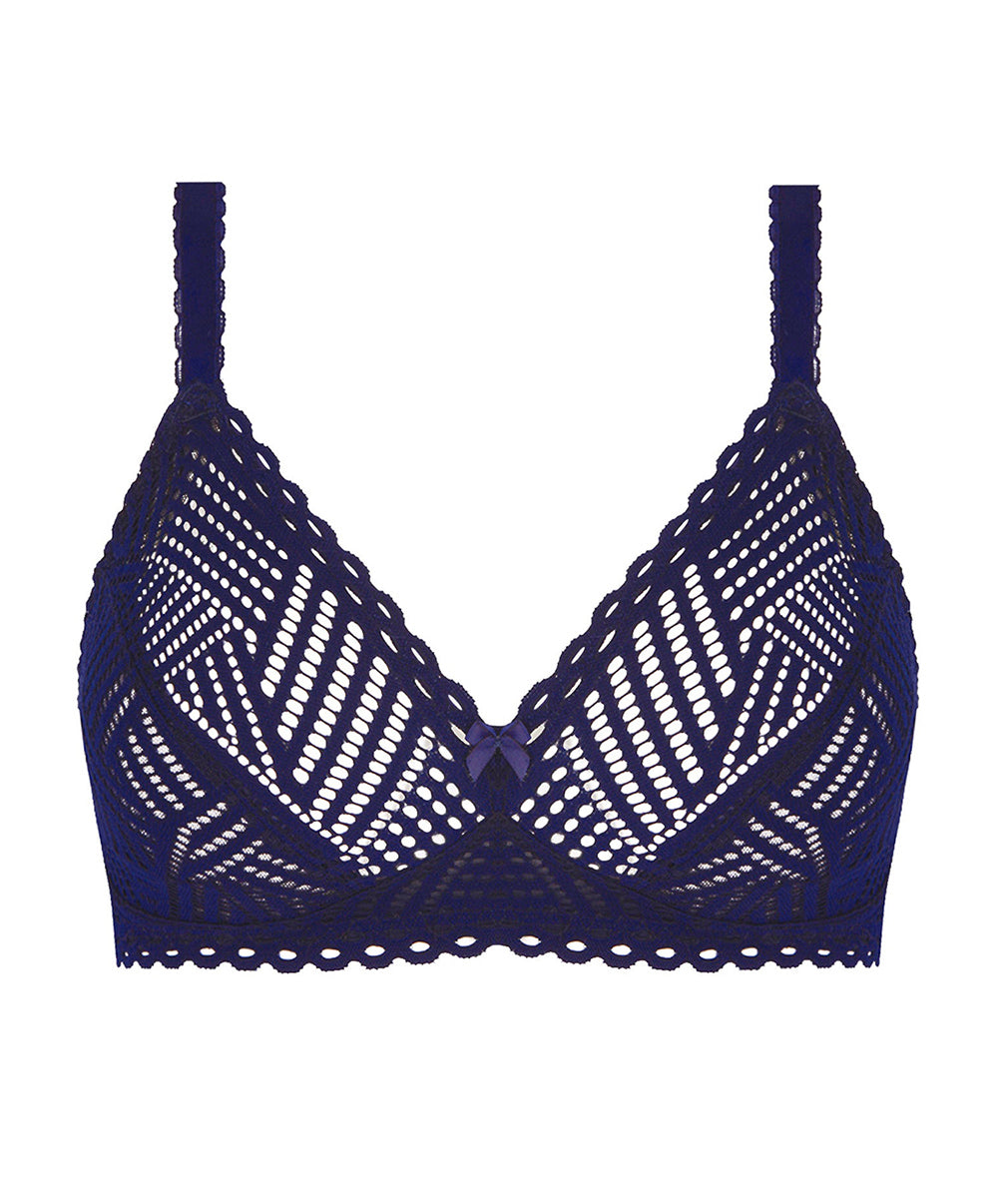 Soutien-gorge sans armatures grande taille Antigel de Lise Charmel Tressage Graphic marine FCC6537-TM 101