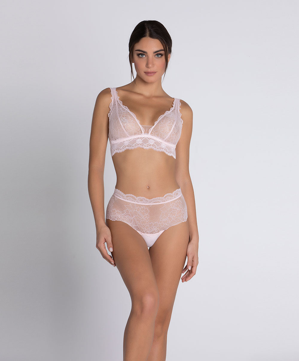 Soutien-gorge sans armatures triangle Lise Charmel Sublime en Dentelle rose poudre ACH6513-OS
