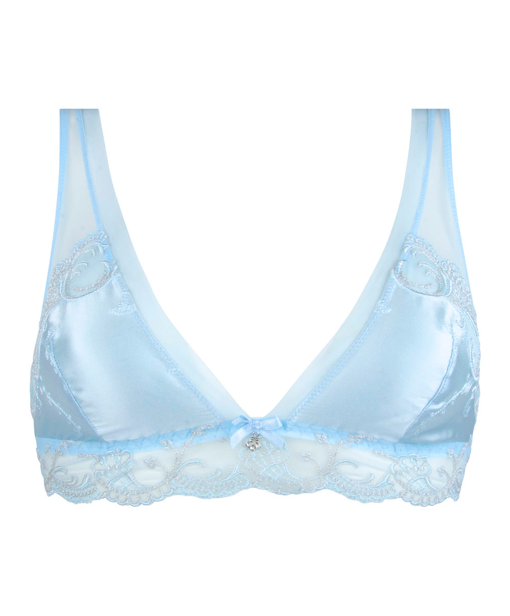Soutien-gorge en soie sans armatures triangle Lise Charmel Splendeur soie bleu azur ACC6580-SZ