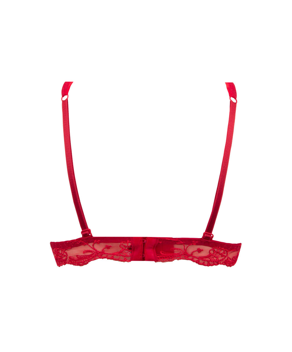 Soutien-gorge en soie sans armatures triangle Lise Charmel Splendeur soie rouge ACC6580-RS
