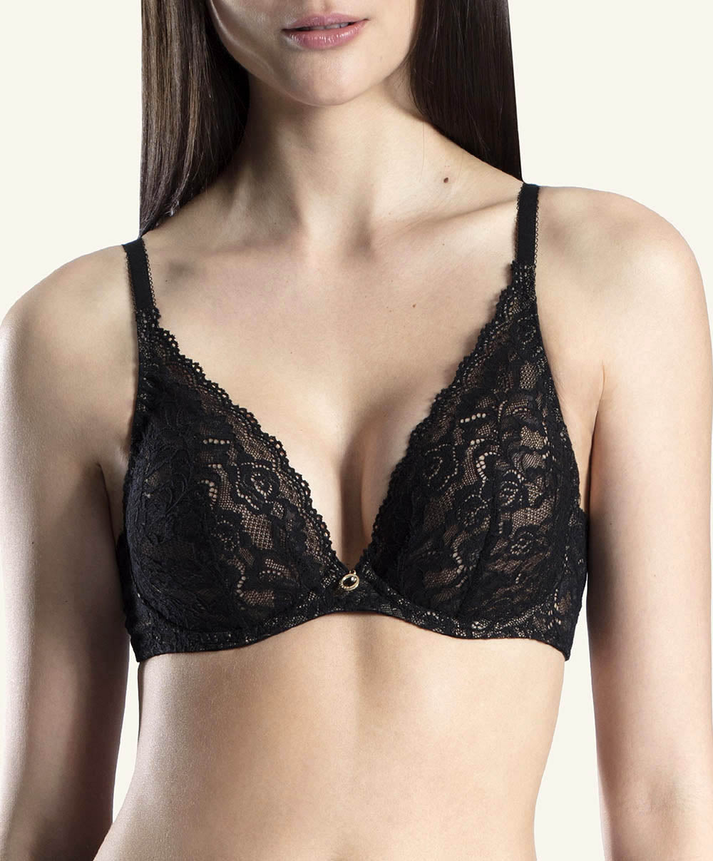 Soutien-gorge triangle plunge Rosessence noir Aubade HK12-noir