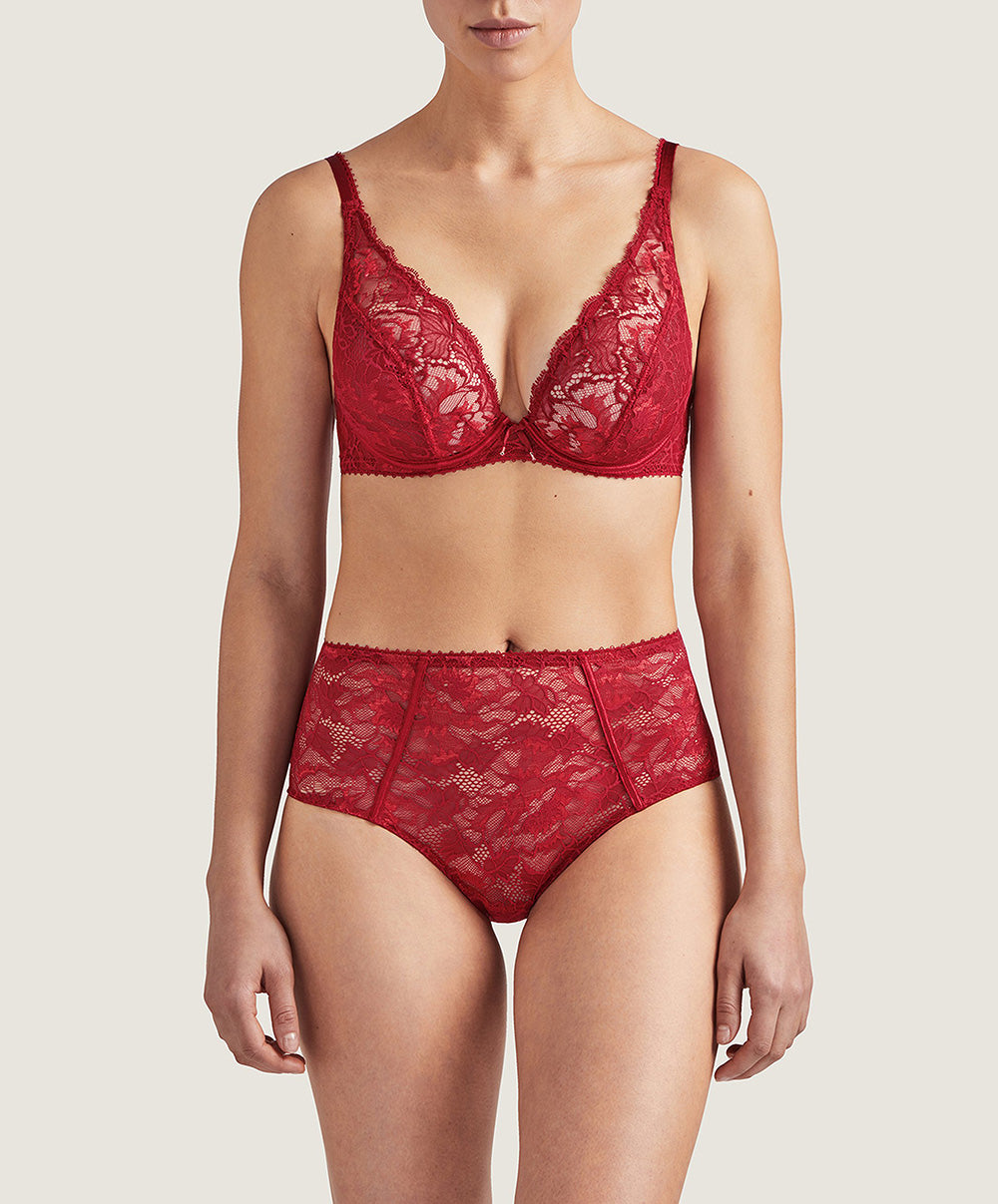 Soutien-gorge triangle armatures rouge Aube Amoureuse rouge Aubade QA12-ROAM