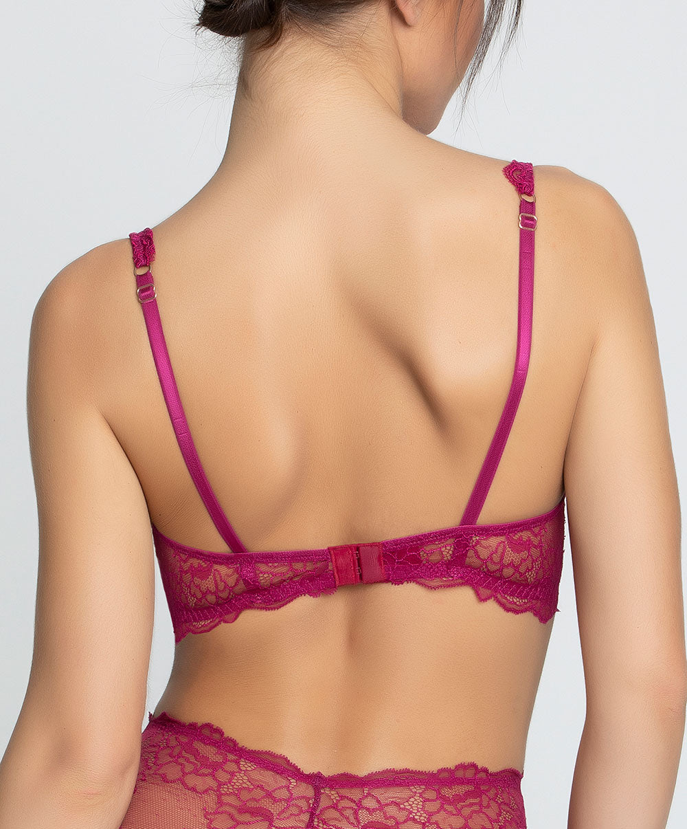 Soutien-gorge triangle sexy "Glamour" Lise Charmel Sublime en Dentelle fuchsia ACH7413-FS -10