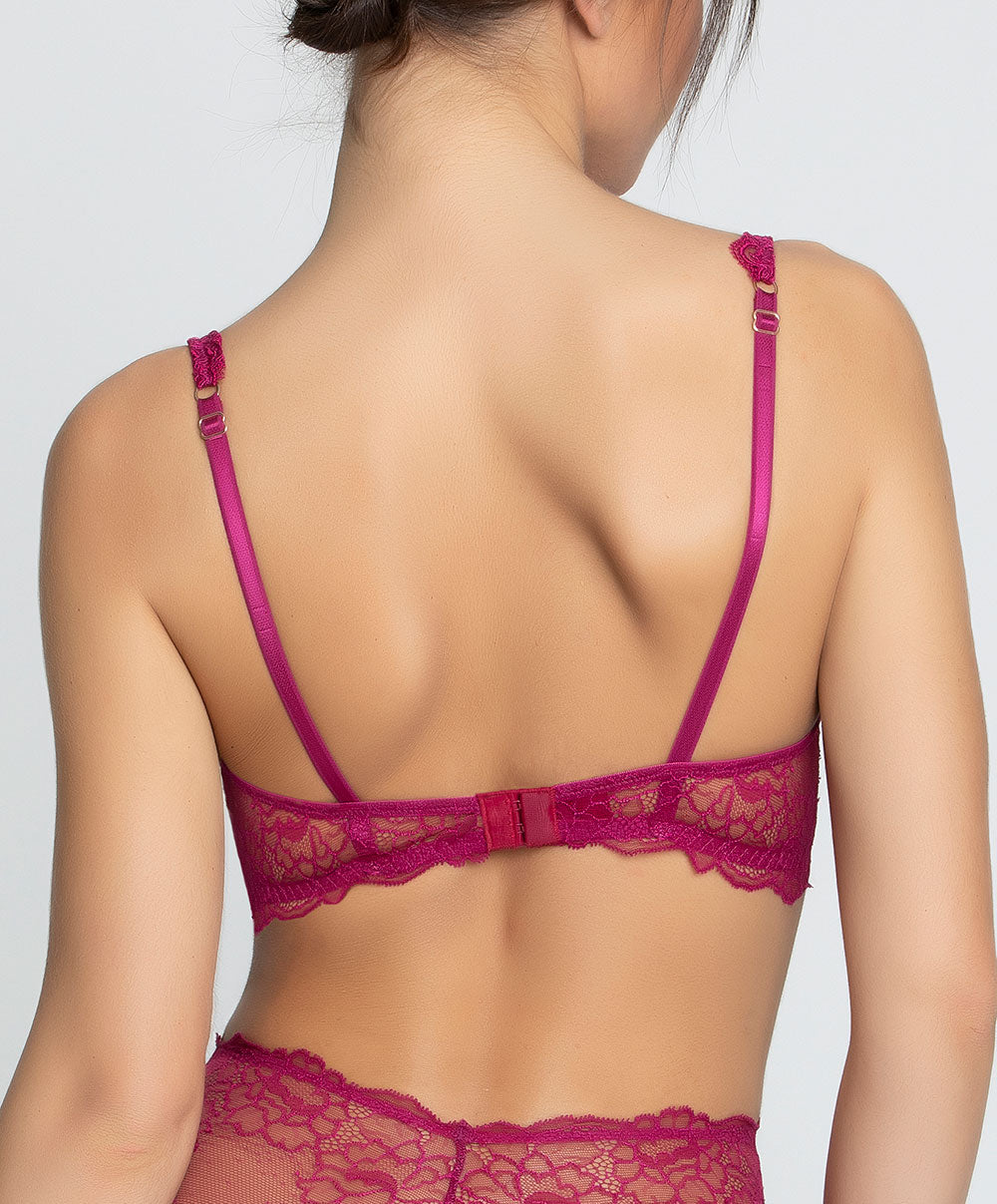 Soutien-gorge triangle sexy "Glamour" Lise Charmel Sublime en Dentelle fuchsia ACH7413-FS -10