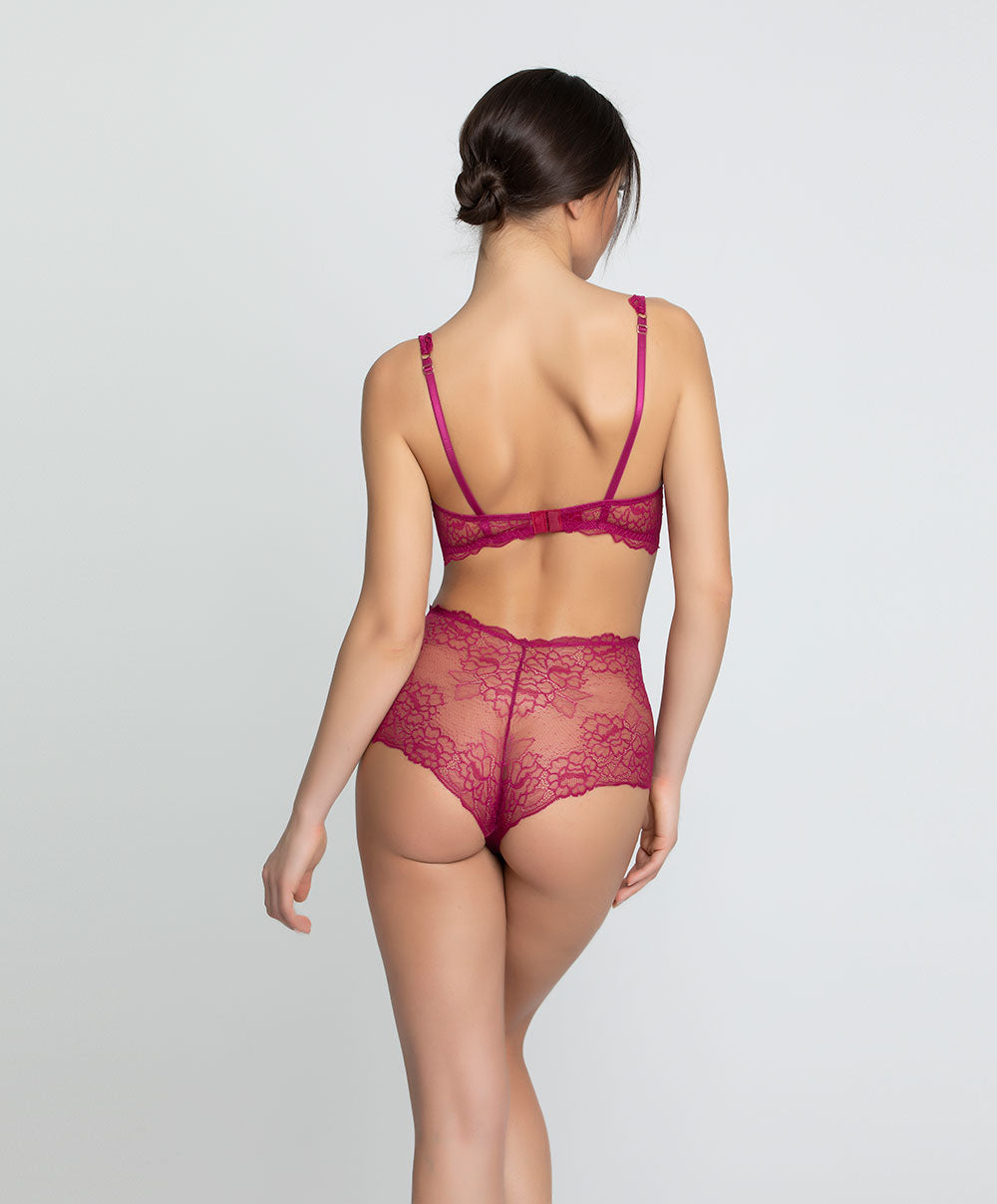 Soutien-gorge triangle sexy "Glamour" Lise Charmel Sublime en Dentelle fuchsia ACH7413-FS -10