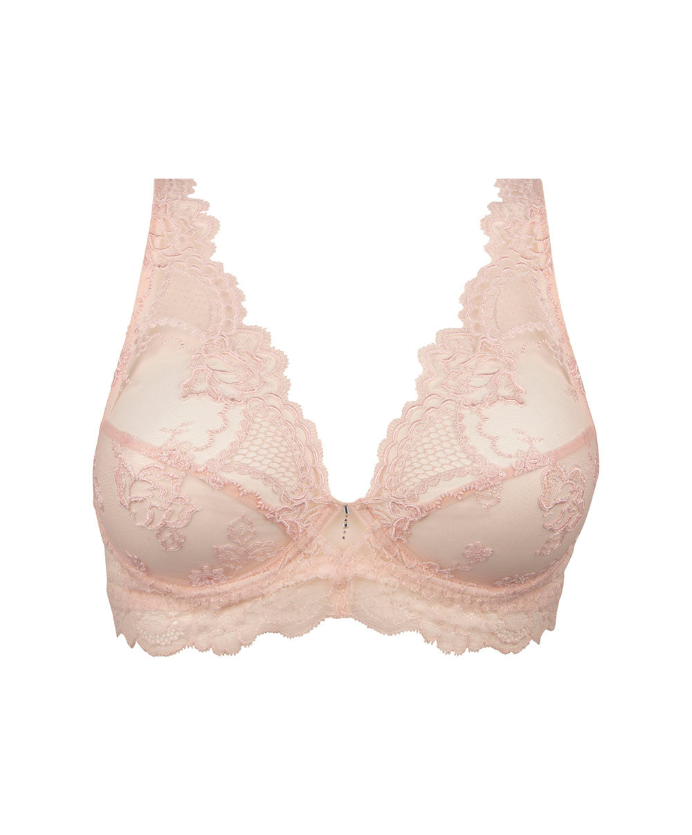 Soutien-gorge triangle sexy "Glamour" Lise Charmel Sublime en Dentelle rose poudre ACH7413-OS