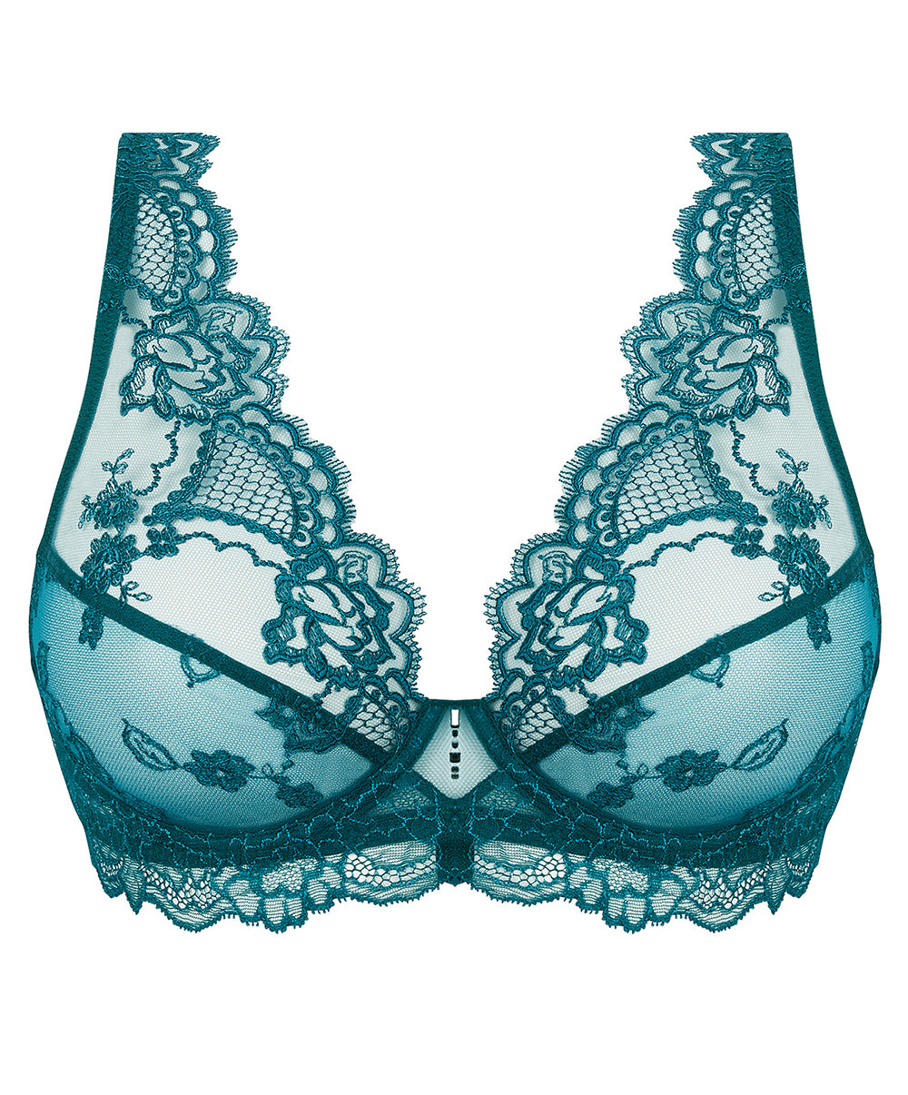 Soutien-gorge triangle sexy "Glamour" Lise Charmel Sublime en Dentelle vert princesse ACH7413-VP