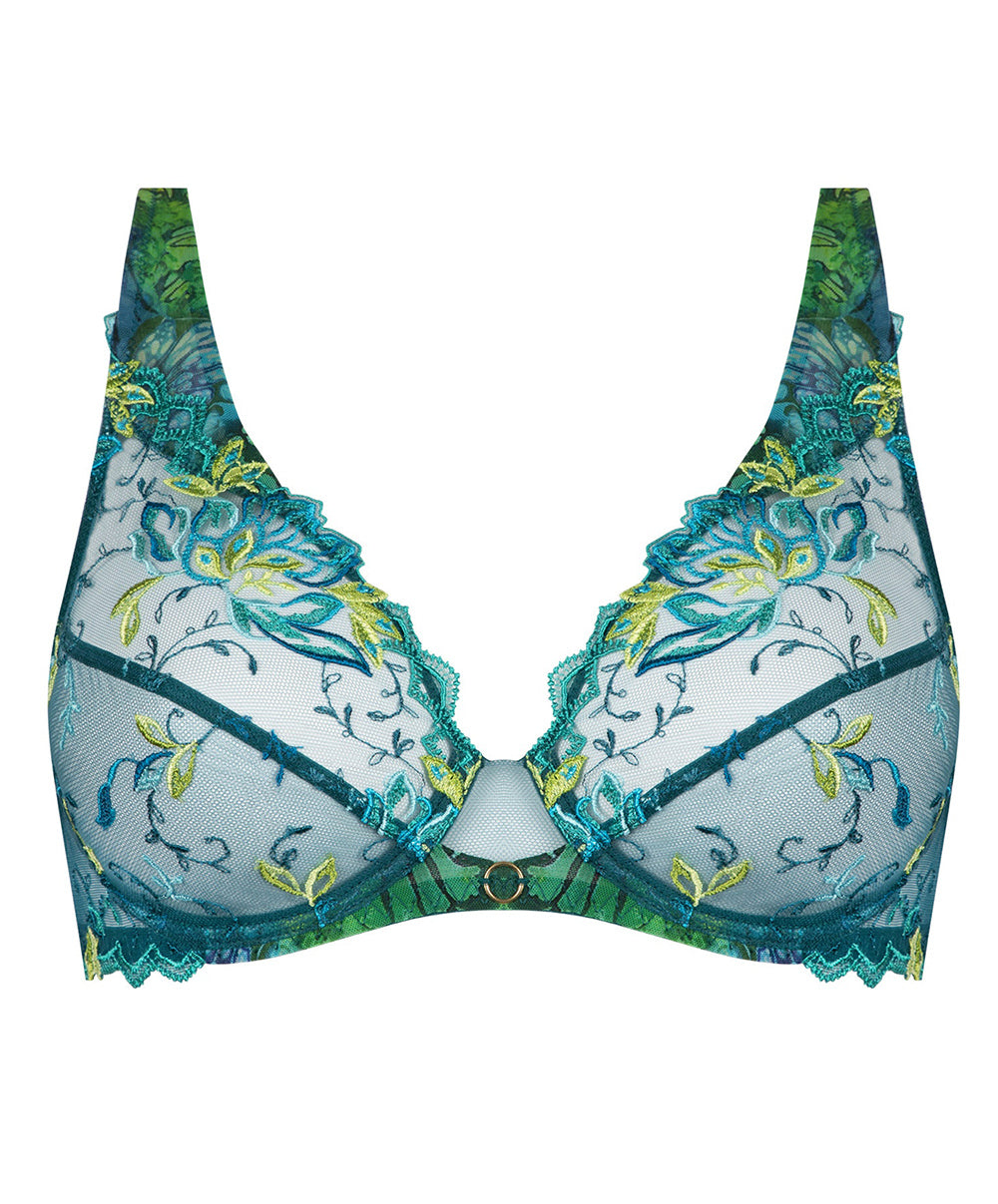 Soutien-gorge triangle sexy "Glamour" Lise Charmel Grâce Aquatique floral aqua ACH7493-FA