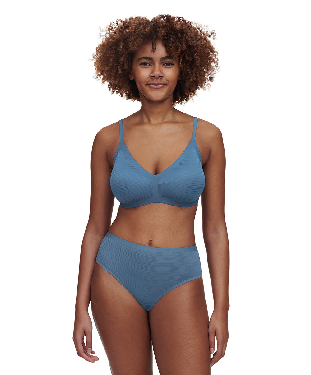 String taille haute bleu denim Chantelle Soft Stretch Stripes bleu jeans C20D90-00C