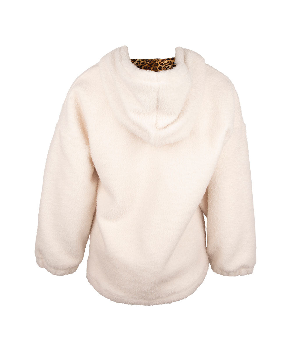 Sweat à capuche en fourrure Antigel de Lise Charmel Libre Panthère fauve et noir ELH5738-FN