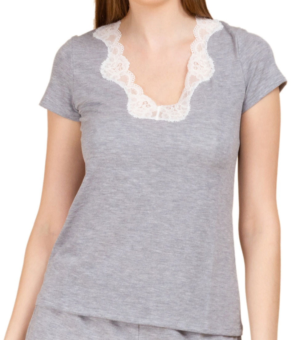 T-shirt manches courtes col en V Antigel de Lise Charmel Simply Perfect chiné gris ENA9106-CG