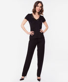 T-shirt manches courtes col en V Antigel de Lise Charmel Simply Perfect noir ENA9106-NO face