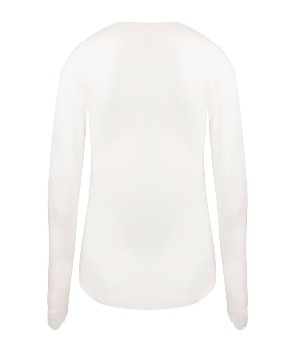 T-shirt manches longues col V Antigel de Lise Charmel Simply Perfect nacre ENA2006-NA