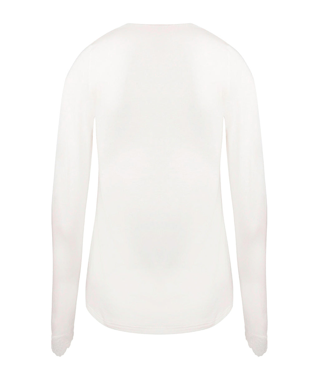 T-shirt manches longues col V Antigel de Lise Charmel Simply Perfect nacre ENA2006-NA