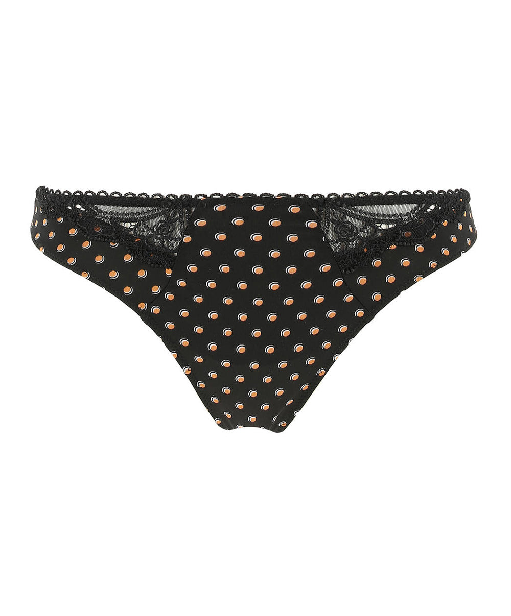 Tanga Antinéa de Lise Charmel Pois Glamour noir camel CCC0036-NC face