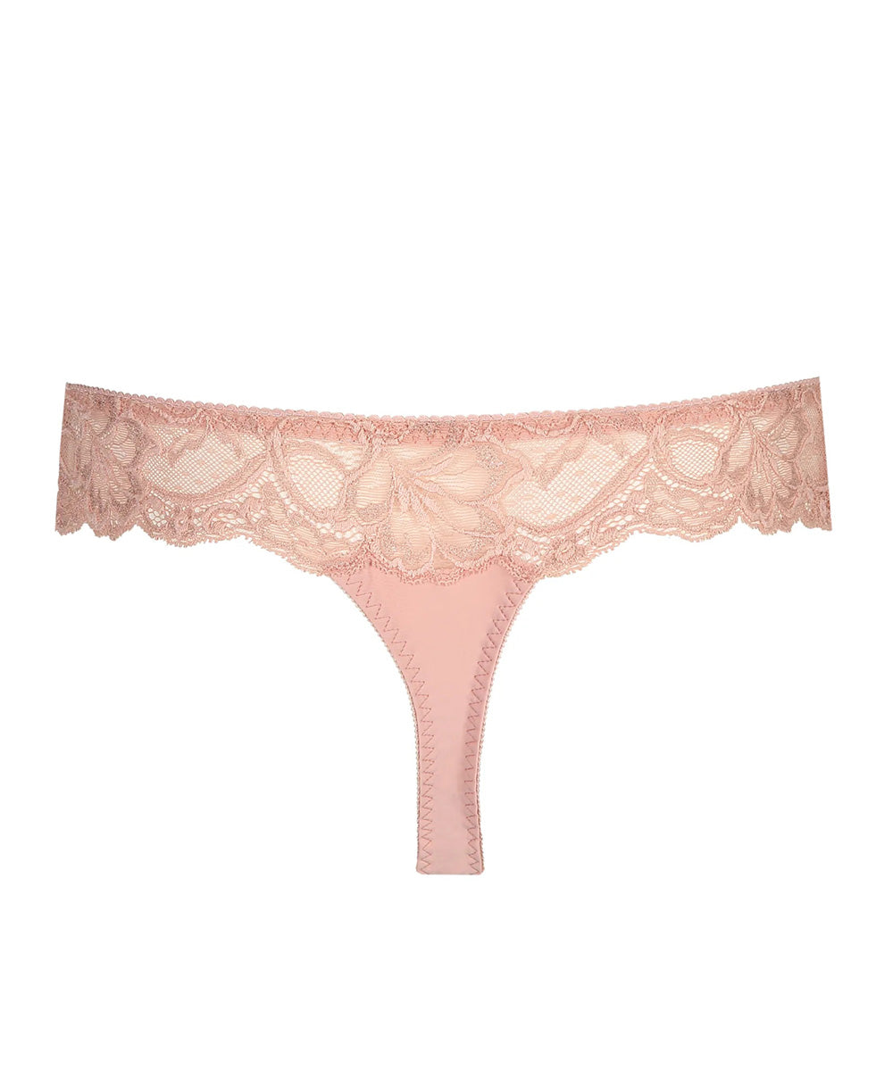 Tanga dentelle PrimaDonna Madison rose poudré 0662125-PWD