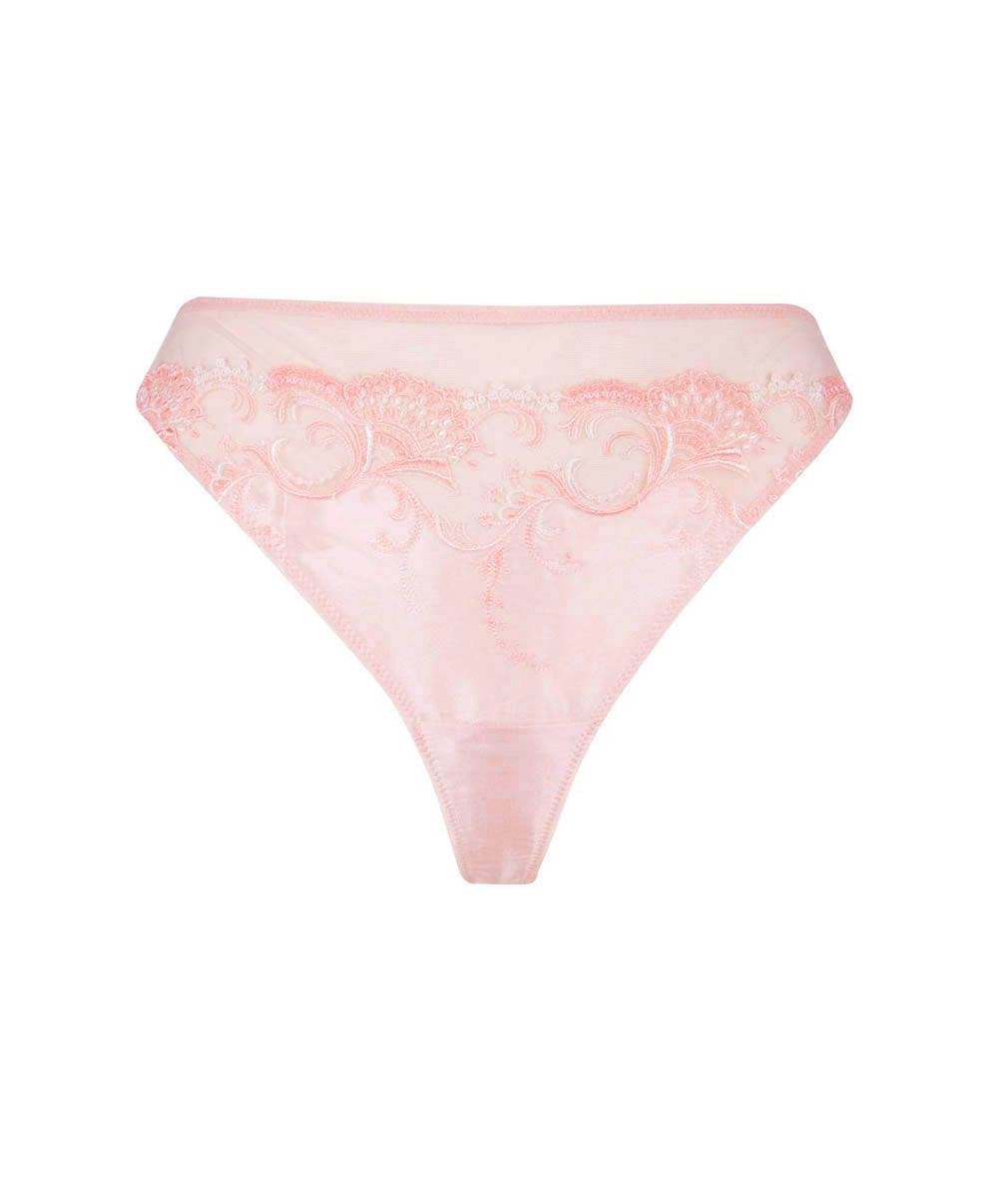 Tanga en soie Lise Charmel Splendeur soie sensuel rose ACC0080-SO ensemble