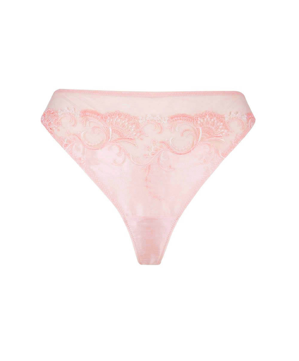 Tanga en soie Lise Charmel Splendeur soie sensuel rose ACC0080-SO ensemble