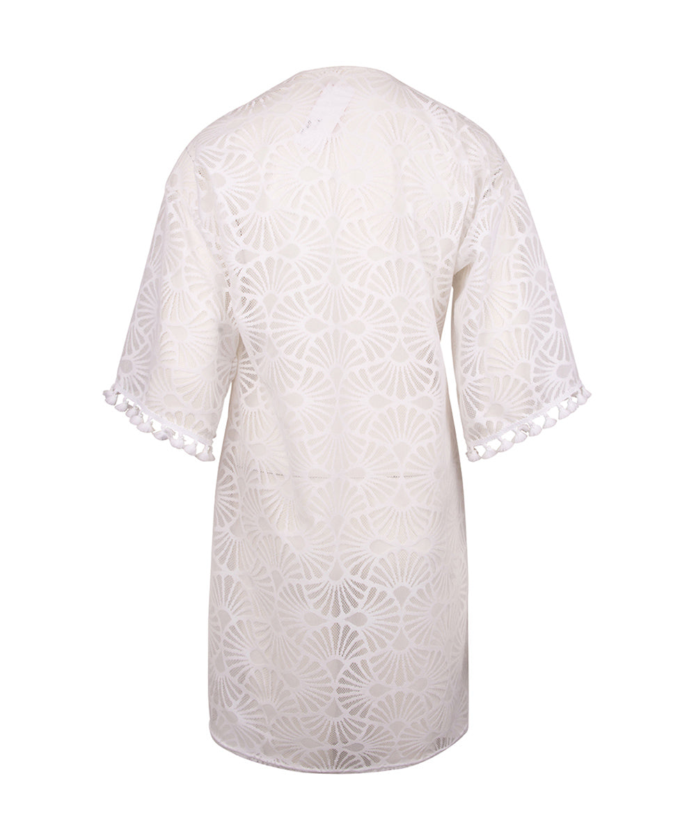 Tunique de plage La Muse Dentelle blanc Antigel Bain ESB4406-BL