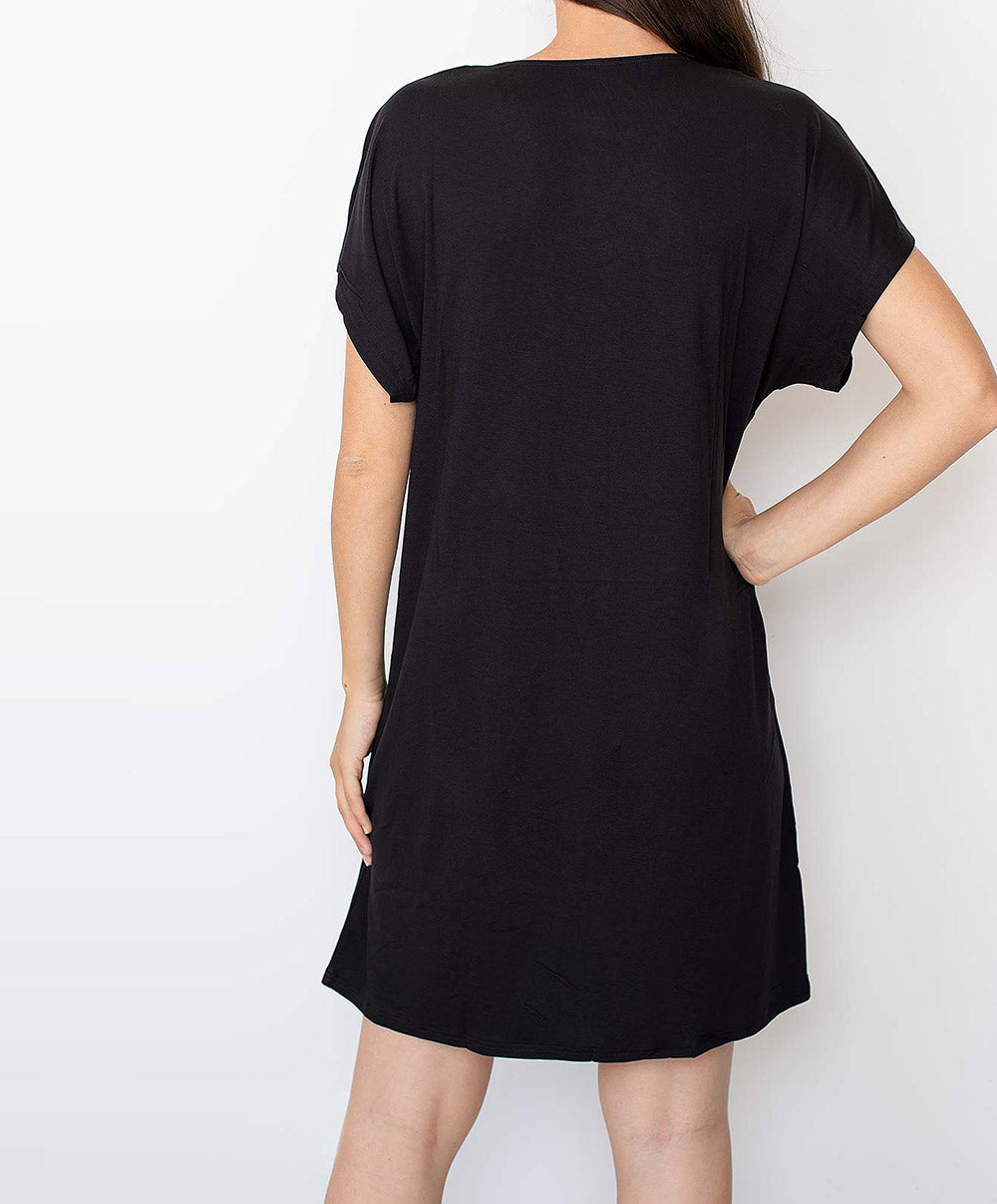 Tunique de plage La Double Mix noir Antigel Bain ESA4450-NO face