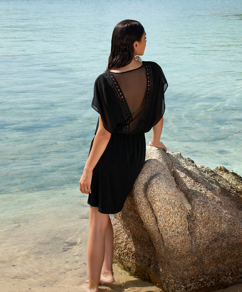 Tunique robe de plage Lise Charmel bain Ajourage Couture noir ASA1615-NO 2