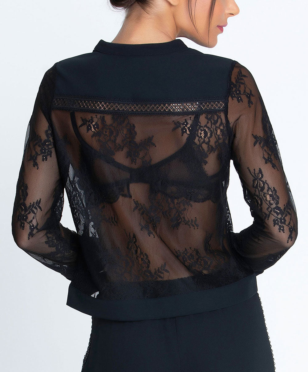 Veste de pyjama Lise Charmel Féérie Couture noir ALH3474-NO