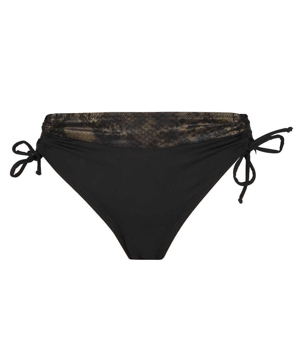 Bas de maillot de bain à coulisses La rebelle chic Python or Antigel Bain FBB0625-PO