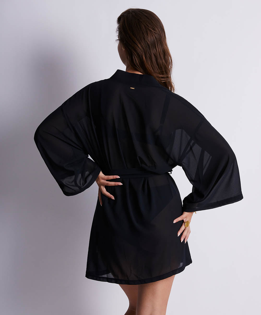 Kimono de plage Evening sand Noir Aubade Bain 2Z65-NOIR