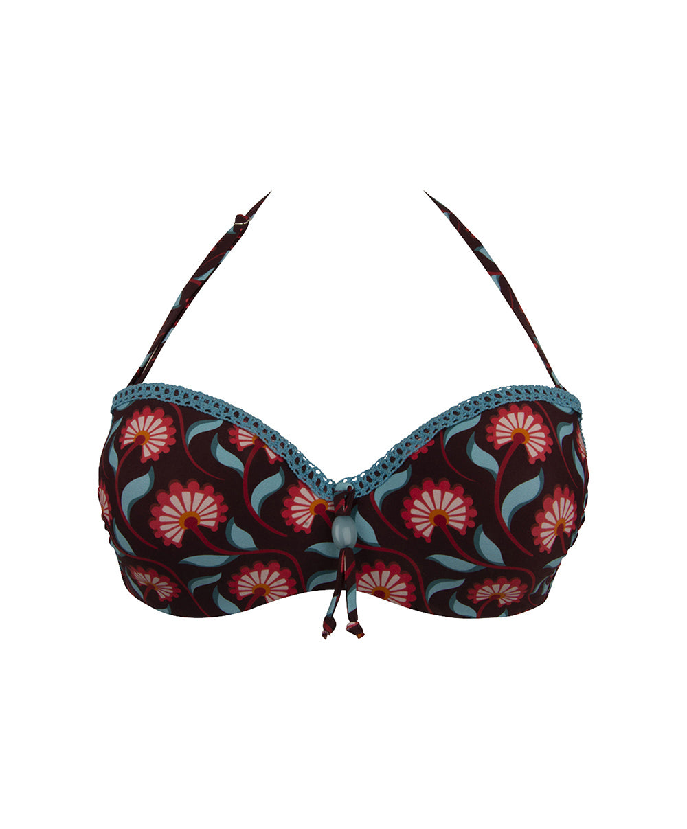 Maillot de bain bandeau coque La Muse Bohème prune Antigel Bain EBB7136-PB