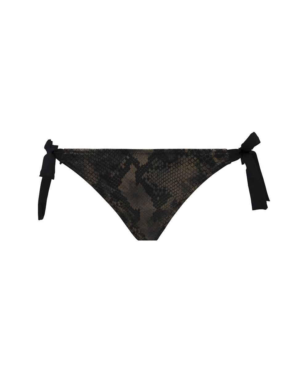 Bas de maillot de bain bikini à nouettes La rebelle chic Python or Antigel Bain EBB0125-PO