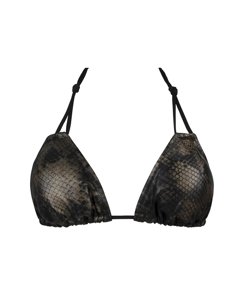 Maillot de bain triangle mousse La rebelle chic Python or Antigel Bain EBB2725-PO