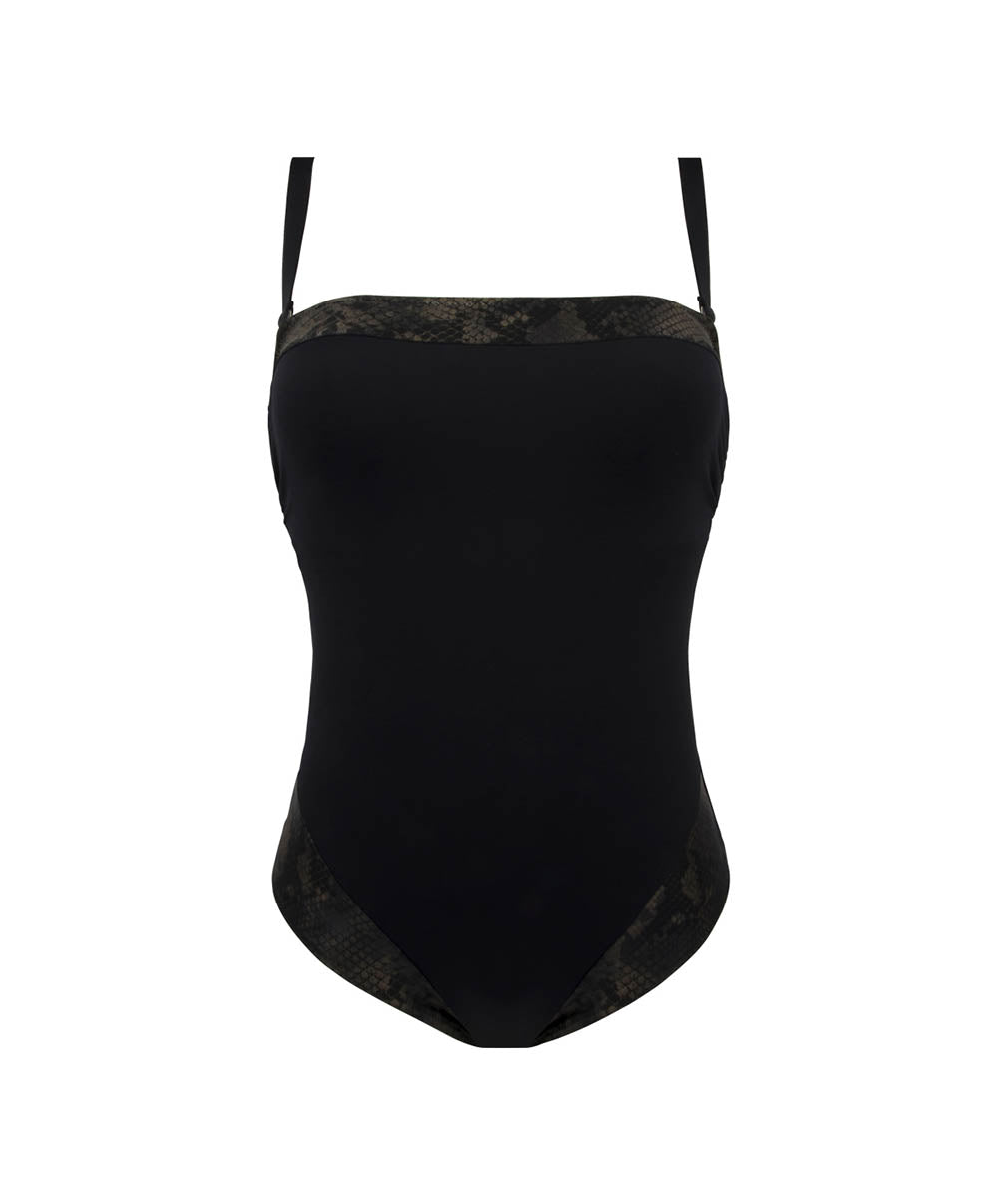 Maillot de bain bustier La rebelle chic Python or Antigel Bain FBB7525-PO