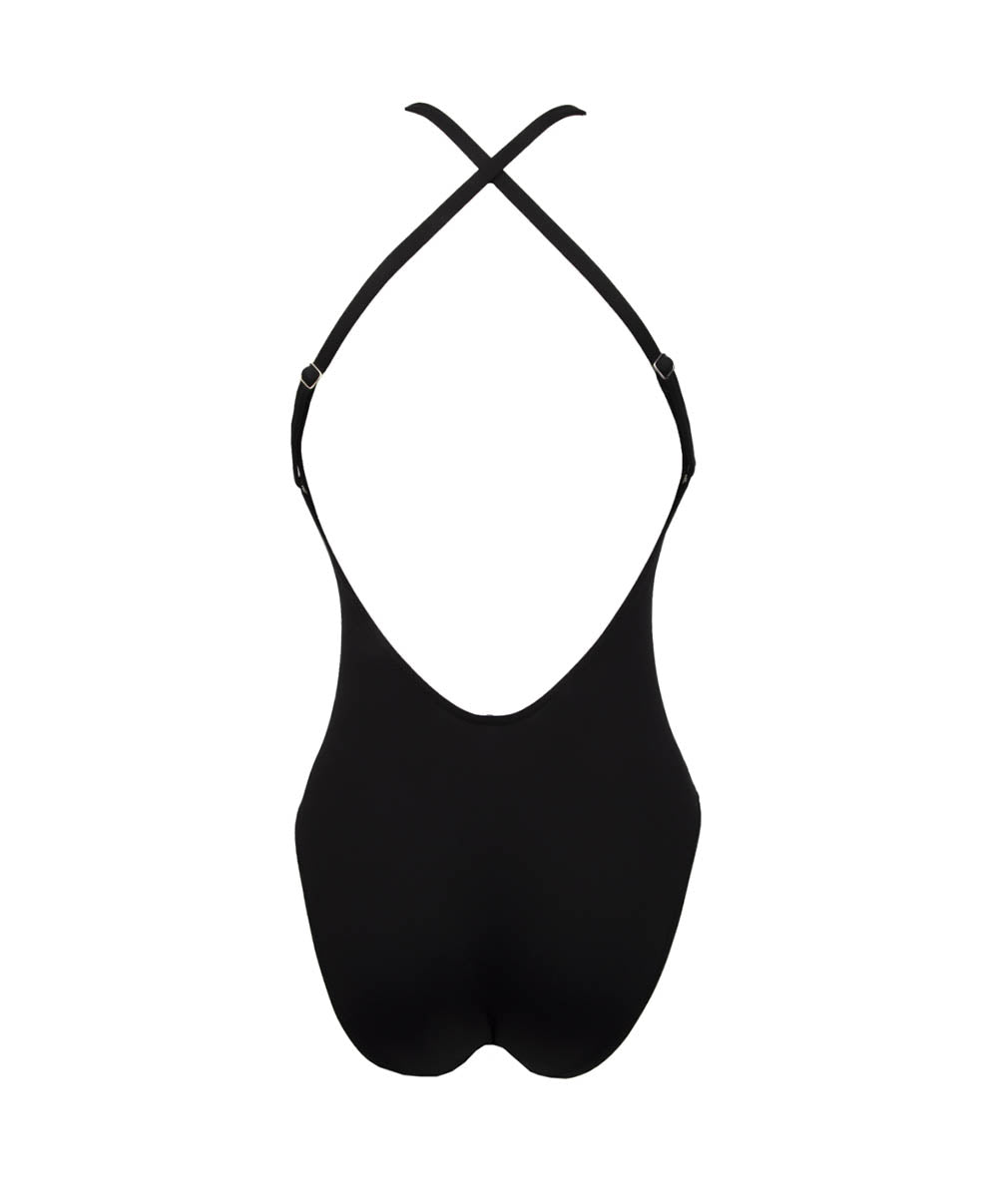 Maillot de bain une pièce dos croisé La rebelle chic Python or Antigel Bain EBB9225-PO