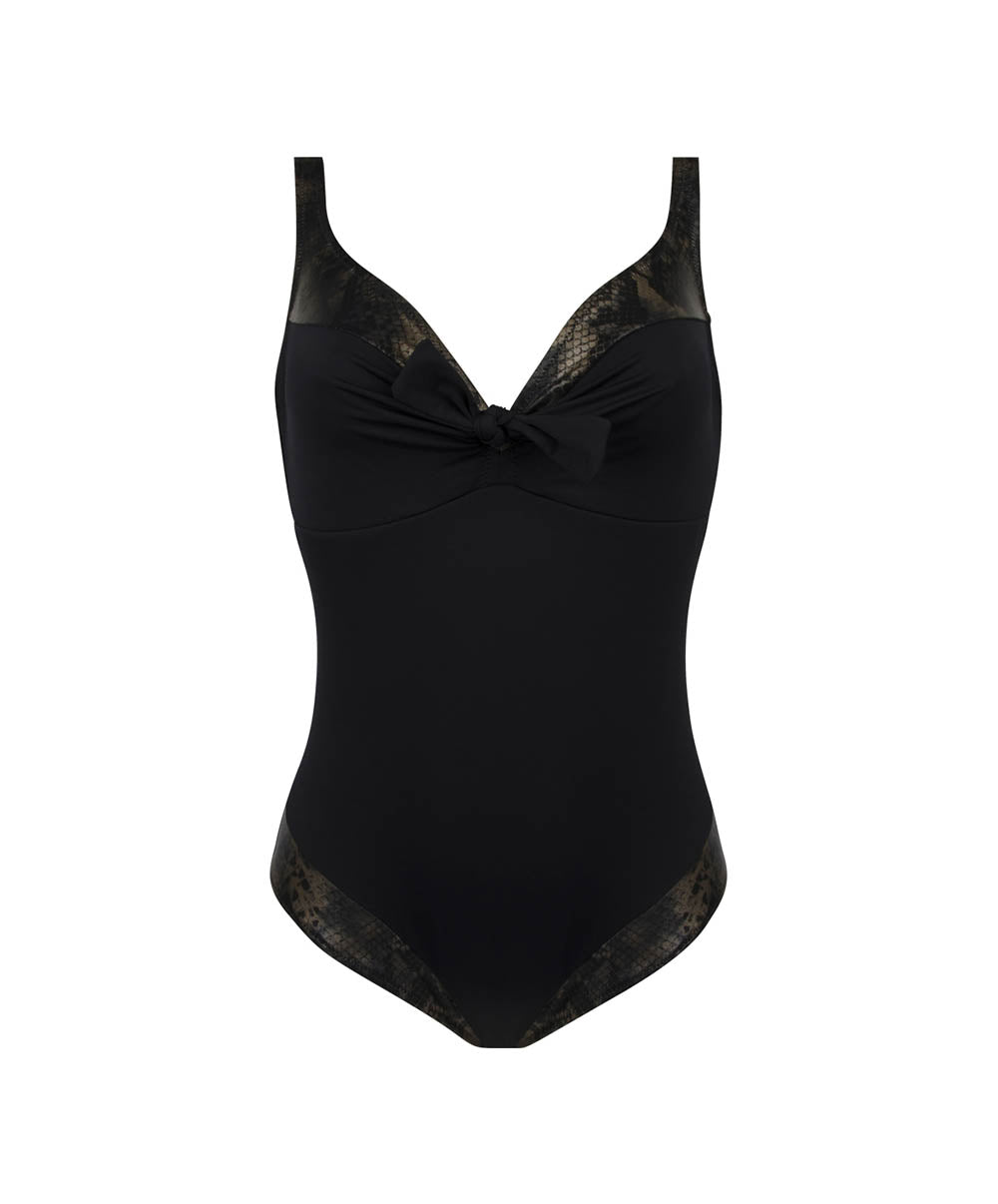 Maillot de bain une pièce sans armatures La rebelle chic Python or Antigel Bain FBB9225-PO