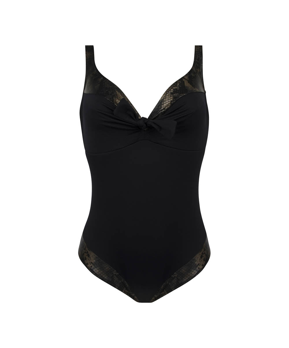 Maillot de bain une pièce sans armatures La rebelle chic Python or Antigel Bain FBB9225-PO
