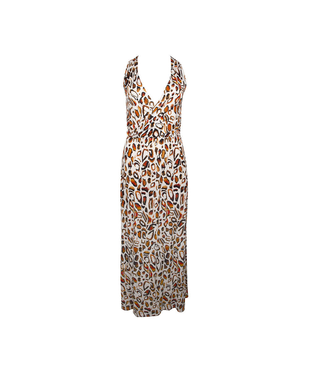 Robe de plage longue sans manches La Muse Féline panthère Antigel Bain ESB1146-BF