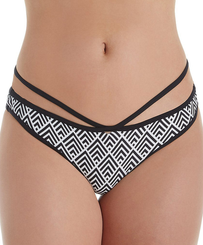 Slip italien - maillot de bain Freya swim Gatsby noir et blanc AS5865-MOM face