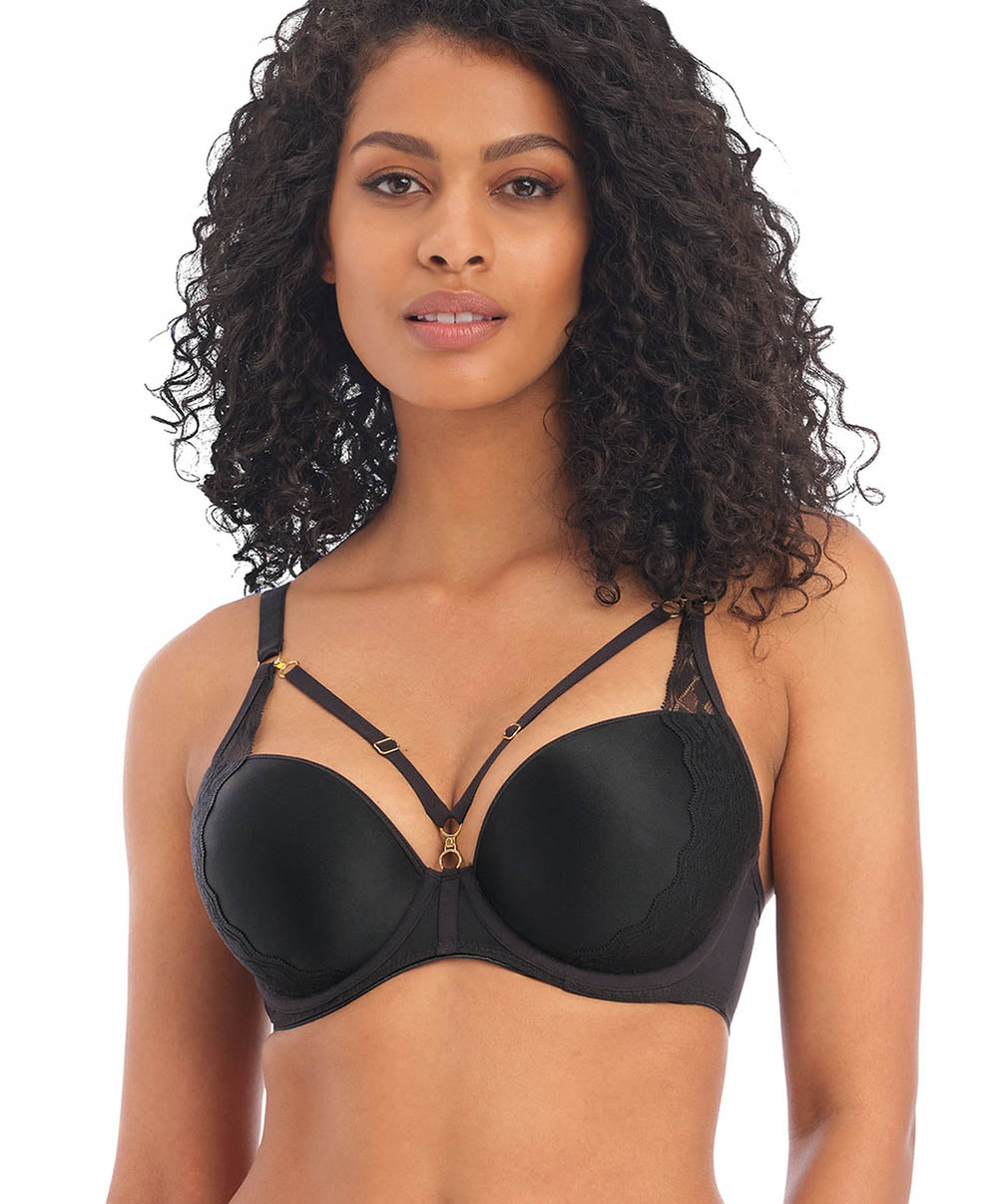 Soutien-gorge moulé plongeant Freya Temptress Noir AA400131-BLK
