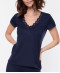 T shirt manches courtes col en V Antigel de Lise Charmel Simply Perfect bleu marine ENA9106 BM